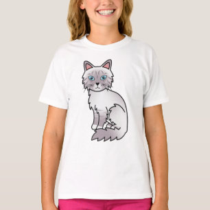 Camiseta Lilac Point Tabby Birman / Ragdoll Cartoon Cat
