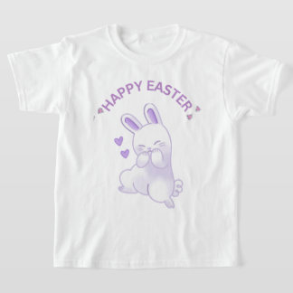 Camiseta Lilac "Todos Felzs pascoa" Loving Bunny