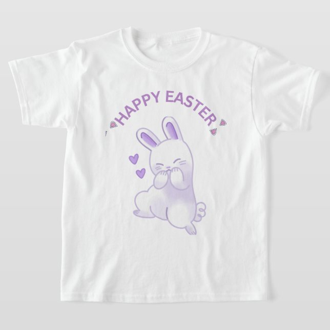 Camiseta Lilac "Todos Felzs pascoa" Loving Bunny (Postura )