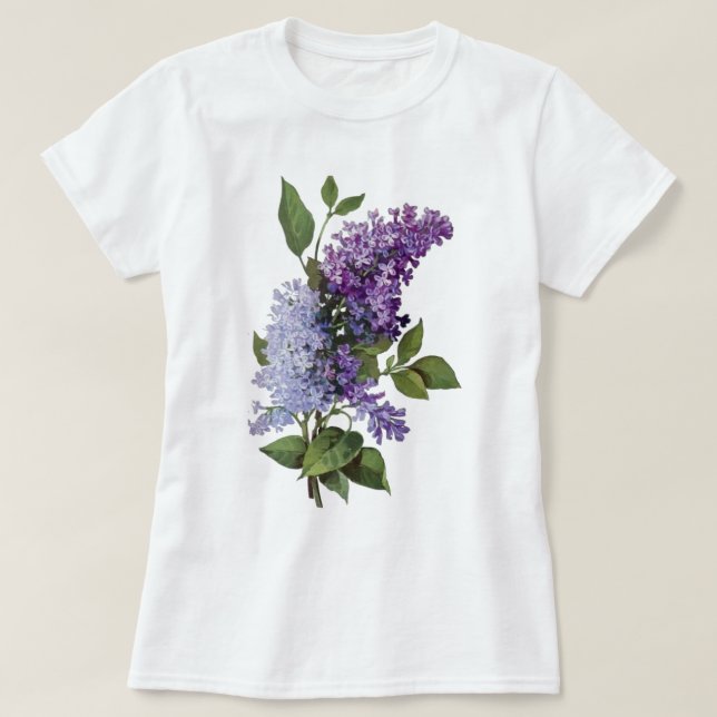 Camiseta Lilacs do vintage (Frente do Design)