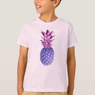 Camiseta Lilás e abacaxi rosa