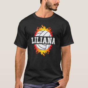 Camiseta Liliana Nome Jogadora de Volei Garotas Bola e Rede