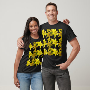 Camiseta Lilias Asiáticas em Preto