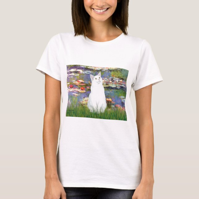 Camiseta Lilies 2 - Gato branco (Frente)