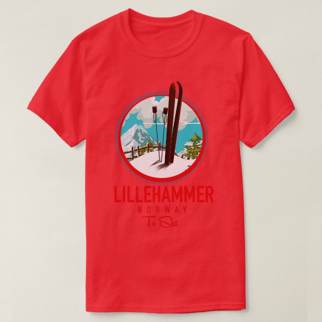 Camiseta Lillehammer Norway Ski (Frente do Design)