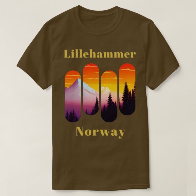 Camiseta Lillehammer ski Noruega (Frente do Design)