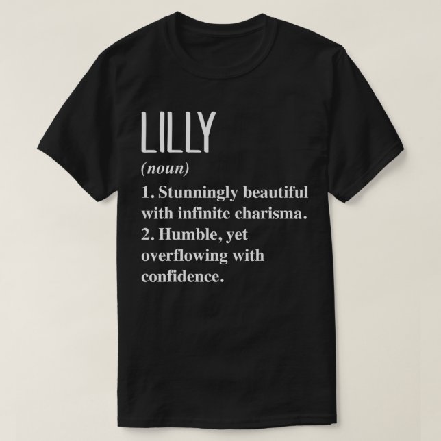 Camiseta Lilly First Name Definition Personalized Gift Idea (Frente do Design)