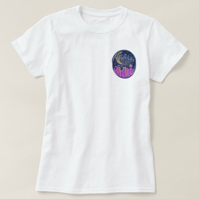 Camiseta Lilly in the City - Camisa-Ajustado do logotipo La (Frente do Design)