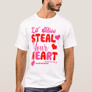Camiseta Lil'Miss Steal Your Heart Happy Valentines Day Gi