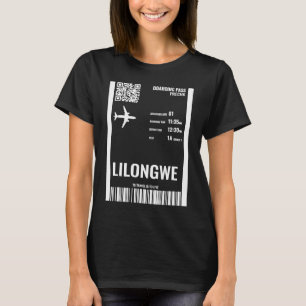 Camiseta Lilongwe Malawi Embarcando Passagem de Bilhete de 