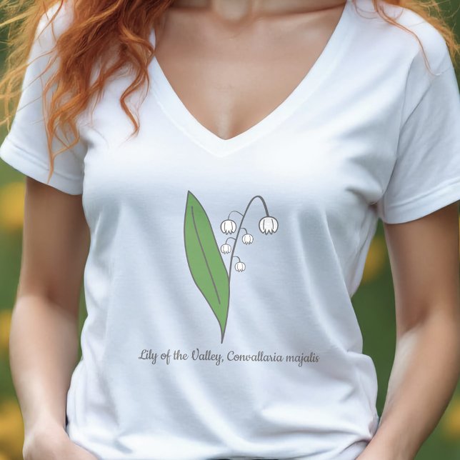 Camiseta Lily Botânica da Flor Pastel do Vale (Botanical Lily of the Valley Pastel Flower T-Shirt)