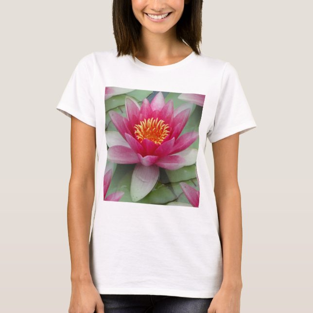Camiseta Lily de Água do Lotus Rosa (Frente)