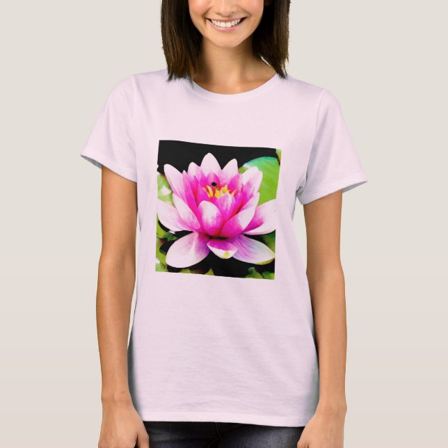 Camiseta Lily de água rosa (Frente)