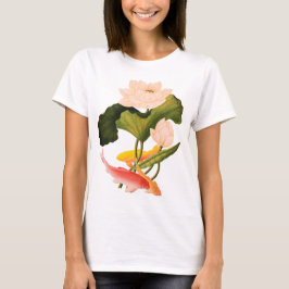 Camiseta Lily e Koi, água rosa