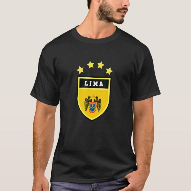 Camiseta Lima Casaco De Armas Tee Flag Cidade Do Peru (Frente)