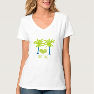 Camiseta Limão Blue Palm Tree Beach Weding T-SHIRT