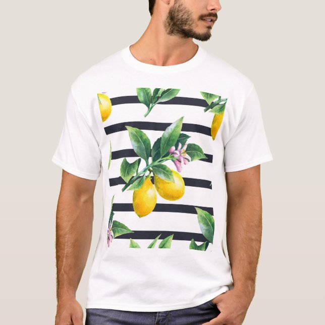 Camiseta Limão Branch: Citrus Watercolor Bliss (Frente)