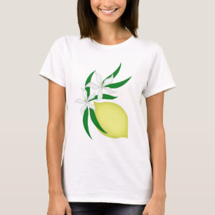 Camiseta Limão com flores e folhas