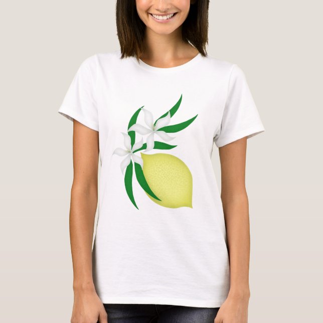 Camiseta Limão com flores e folhas (Frente)