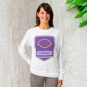 Camiseta Limão - Contorno Roxo e Fruta Amarela