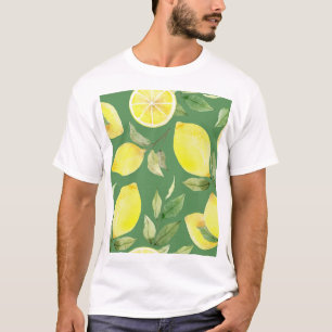 Camiseta Limão de aquarela, padrão de papel de parede de fr