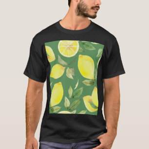 Camiseta Limão de aquarela, padrão de papel de parede de fr
