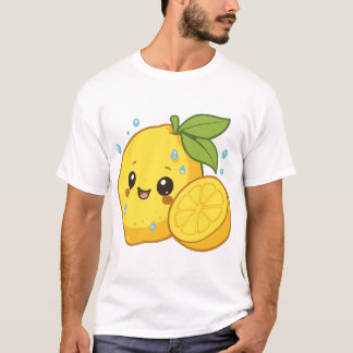 Camiseta Limão de Citros Feliz Amarelo Brilhante