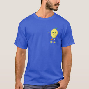 Camiseta Limão de desenho animado fofo e feliz & caligrafia
