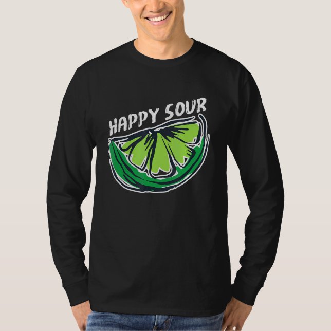 Camiseta Limão de Fruta Feliz para a Vida (Frente)
