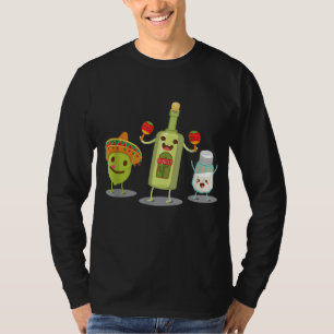 Camiseta Limão De Garrafa De Tequila E Cartoon Do Partido M