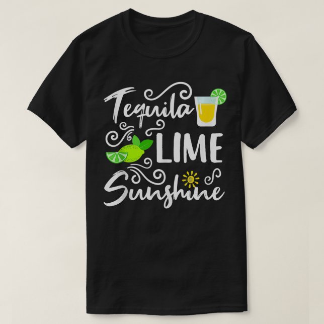 Camiseta Limão de tequila e Sunshine Funny Summer Vacat (Frente do Design)