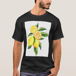 Camiseta Limão em fatias de água e em fatias