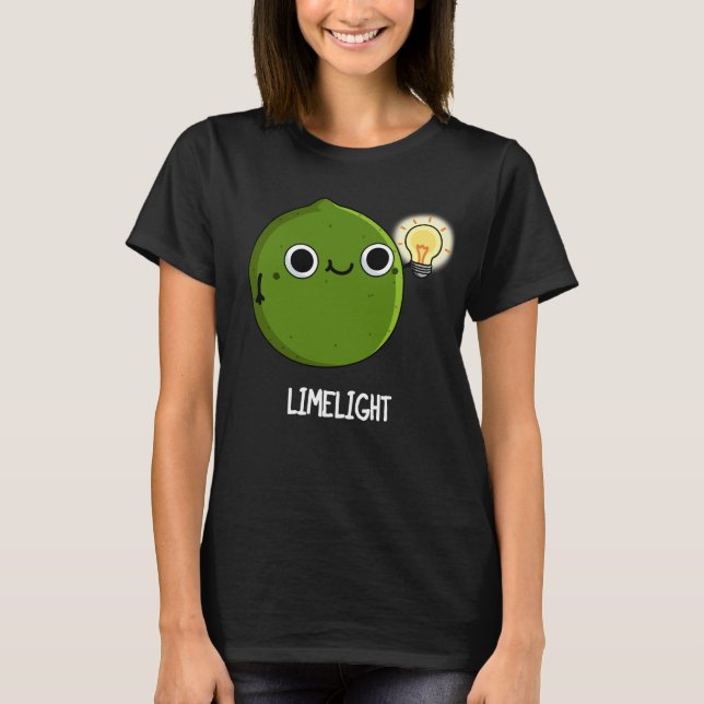 Camiseta Limão Engraçado à luz do limão Fruta Escuro BG (Frente)