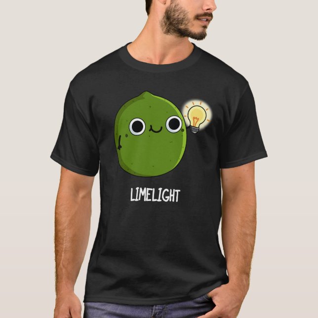 Camiseta Limão Engraçado à luz do limão Fruta Escuro BG (Frente)