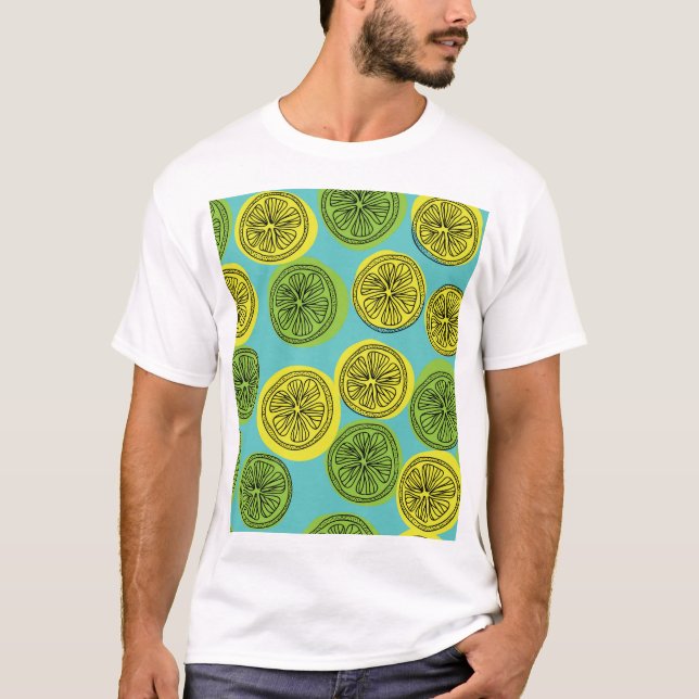 Camiseta Limão fatia a ilustração da safra. (Frente)