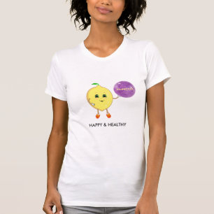 Camiseta Limão feliz fofo com uma bola mágica