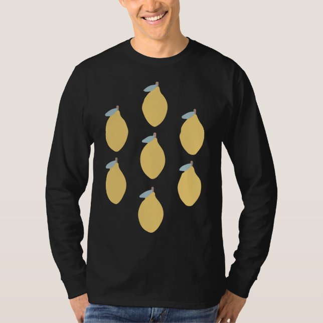 Camiseta Limão - fruta de citros com padrão simétrico (Frente)