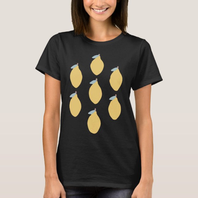 Camiseta Limão - fruta de citros com padrão simétrico (Frente)