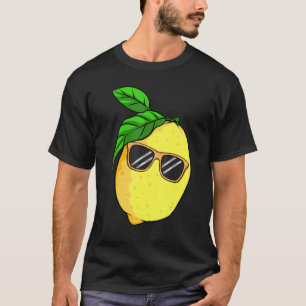 Camiseta Limão Óculos de sol Fruta de citrinos Verão Mulher