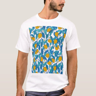 Camiseta Limão Sangrento: Design Floral de Aquarela.