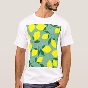 Camiseta Limão Simples, Impressão de Fundo Verde.