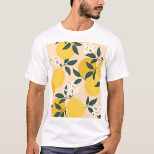 Camiseta Limão Vintage: Textura de Fruta sem costura.