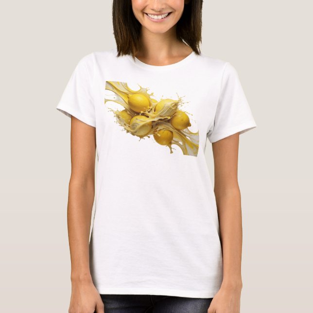 Camiseta Limas Abstratas Douradas & Lindas (Frente)