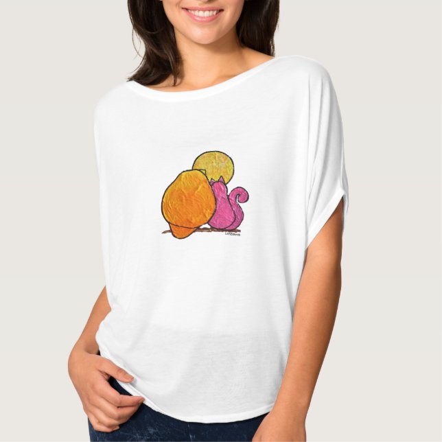 Camiseta LimbBirds Mulheres Fluidas Círculo Superior (Frente)