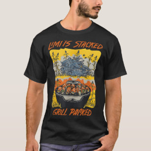 Camiseta Limitações de Grelha Empilhada Caça De Vaca De Caç