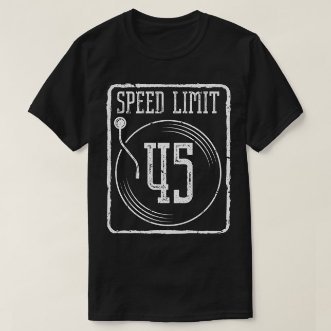 Camiseta Limite de velocidade 45 Registro de vinilo (Frente do Design)
