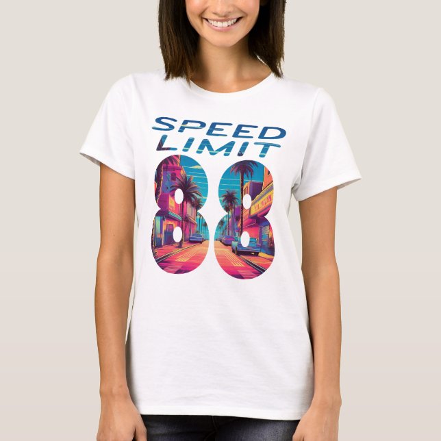 Camiseta Limite de velocidade 88 mulheres (Frente)