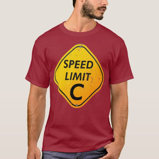 Camiseta Limite de velocidade C Velocidade da Ciência Engra (Frente)