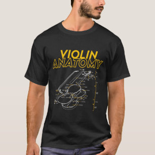 Camiseta Limite do diagrama de desenho da anatomia do violi