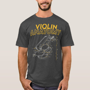Camiseta limite do diagrama de desenho da anatomia do violi
